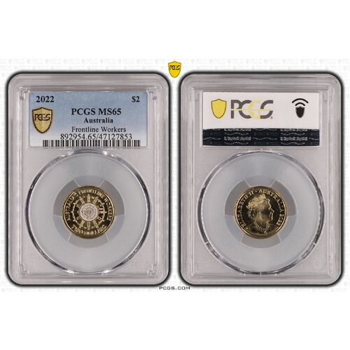 MS65 2022 $2 Frontline Workers PCGS Certification Number: 47127853