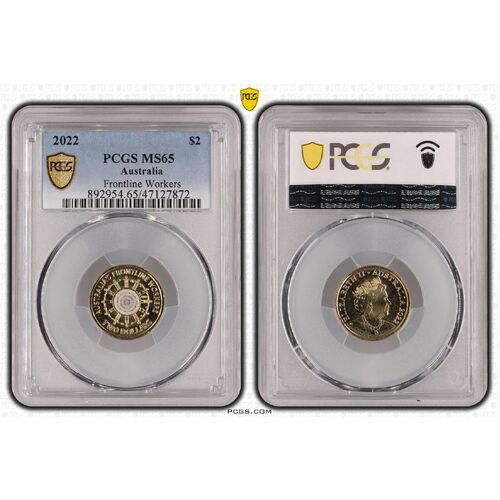 MS65 2022 $2 Frontline Workers PCGS Certification Number: 47127872