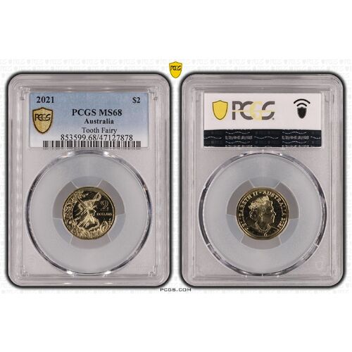 MS68 2021 $2 Tooth Fairy PCGS Certification Number: 47127878