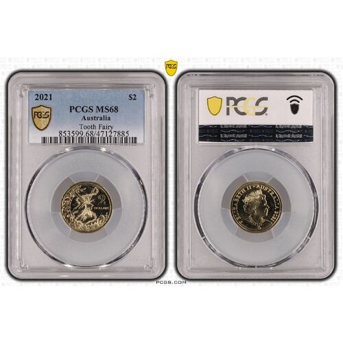MS68 2021 $2 Tooth Fairy PCGS Certification Number: 47127885