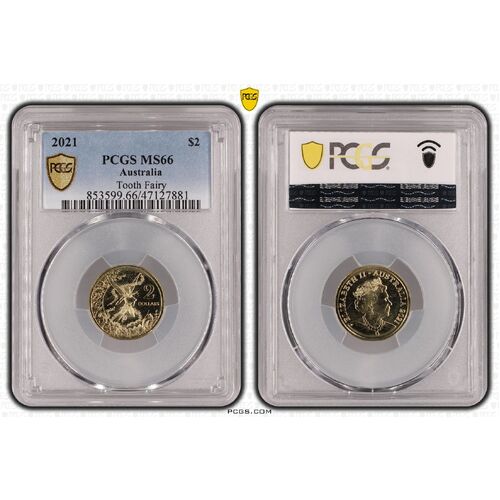 MS66 2021 $2 Tooth Fairy PCGS Certification Number: 47127881