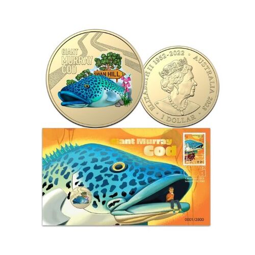 2023 Giant Murray Cod Coloured Coin PNC (Single Coin)