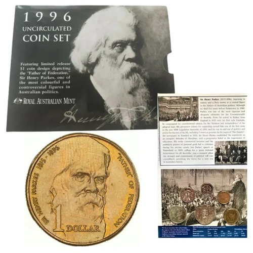 1996 Sir Henry Parkes Uncirculated 6 Coin Mint Set