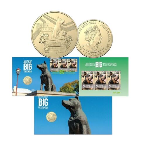 2023 Aussie Big Things Big Blue Heeler Coin and Minisheet Limited Edition PNC