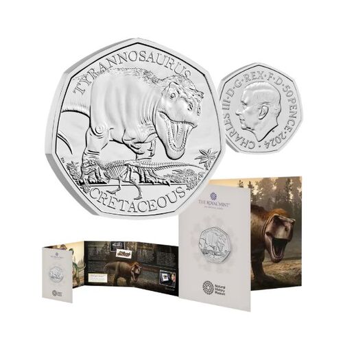 2024 50p Tyrannosaurus Rex UK Brilliant Uncirculated Coin
