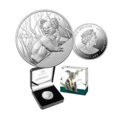 2024 $5 Koala High Relief Silver Coin RAM
