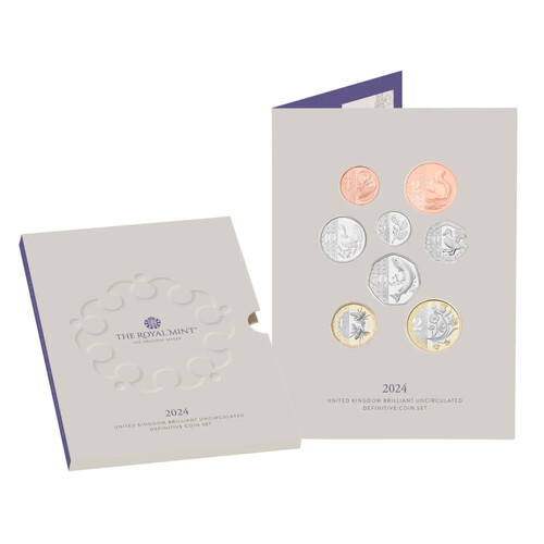 2024 UK Definitive Brilliant Uncirculated Coin Set (8 Coins)