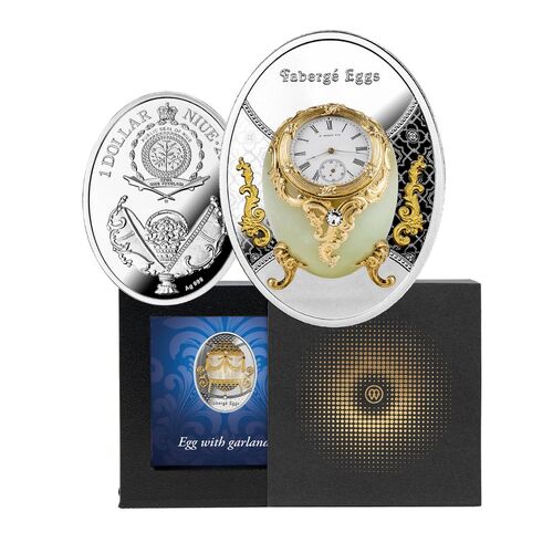 2023 Faberge Eggs - Egg with Watch Proof Silver Coin