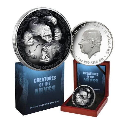 2024 $10 Creatures of the Abyss 5oz Silver Proof Coin