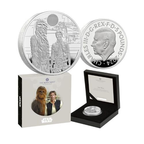 2024 Star Wars Han Solo and Chewbacca UK 2oz Silver Proof Coin