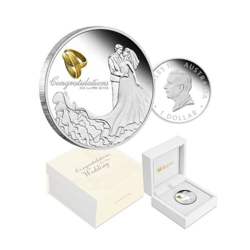 2024 Wedding  1oz Silver Proof Coin