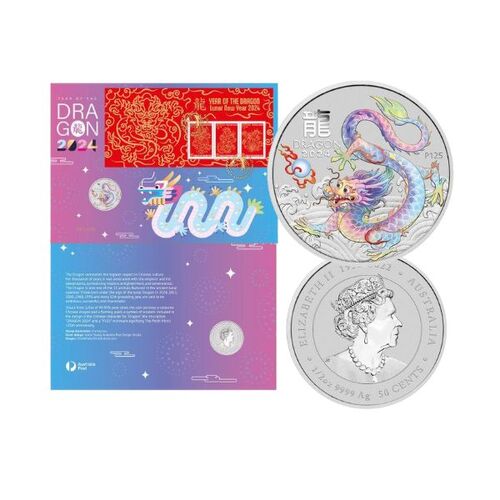 2024 Lunar New Year White Dragon 1/2 Oz Silver Prestige Limited-Edition PNC