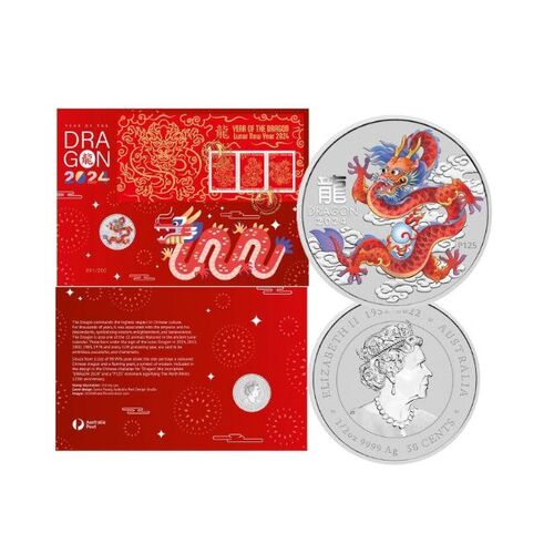 2024 Lunar New Year Red Dragon 1/2 Oz Silver Prestige Limited-Edition PNC