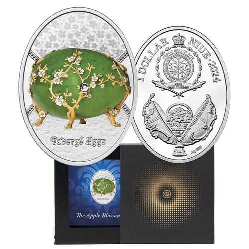 2024 Faberge Egg - The Apple Blossom 17.50g Silver Coin