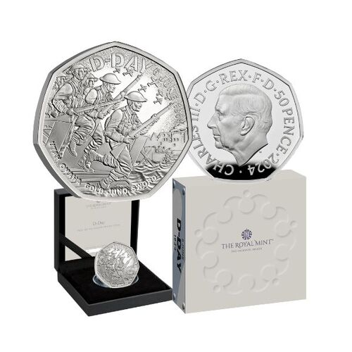 2024 D-Day UK 50p Silver Proof Coin