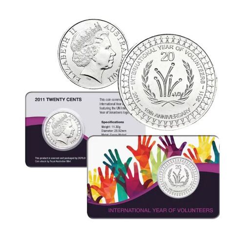 2011 20c International Year of Volunteers Coin Pack Style 2