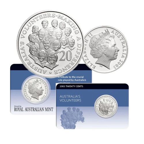 2003 20c Australia's Volunteers Cu-Ni Coin Pack 