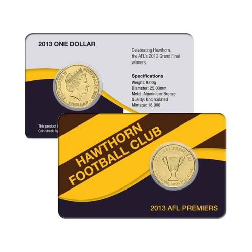 2013 $1 AFL Premiers Hawthorn Al-Br Coin Pack