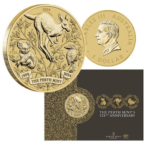 2024 $1 The Perth Mint's 125th Anniversary Coin in Card