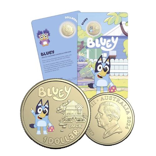 2024 $1 Bluey Dollarbucks Coloured Uncirculated Coin 