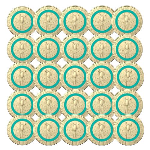 BAG OF 25 X 2024 $2 NRLW Coloured Coins