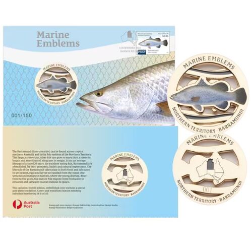 2024 Northern Territory Barramundi Marine Emblems Limited-Edition Medallion Cover 