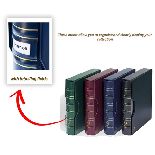Ringbinder GRANDE, SIGNUM Classic Design with labelling fields, includes slipcase, red