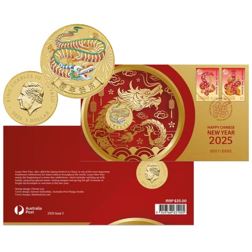 2025 Christmas Island Lunar New Year of the Dragon PNC