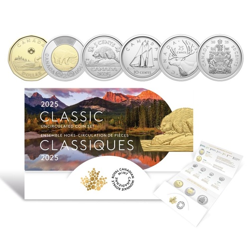 2025 Royal Canadian Mint Classic Uncirculated Denomination 6 Coin Set