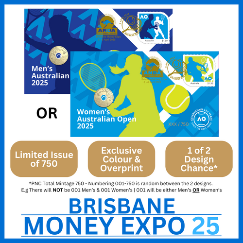 ANDA PNC LUCKY DIP 2025 ANDA Brisbane Money Expo Australian Open Men's Or Women's Coloured $2 PNC