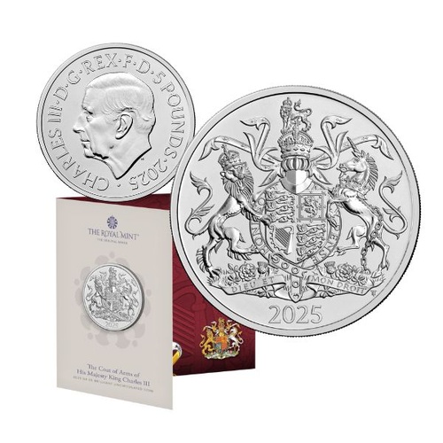2025 £5 The Royal Arms of His Majesty King Charles III UK - Brilliant Uncirculated Coin