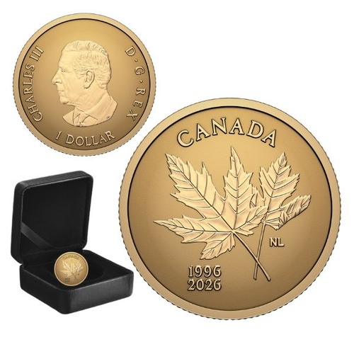 2026 $1 30th Anniversary of Canada's Arboreal Emblem Pure Gold Coin