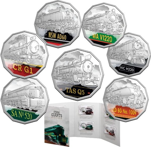 2025 50c Steam Giants Coloured Uncirculated Seven - Coin Collection