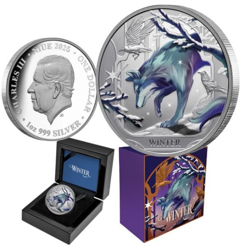 2025 $1 Winter Seasons 1 Oz Silver Proof Coin 