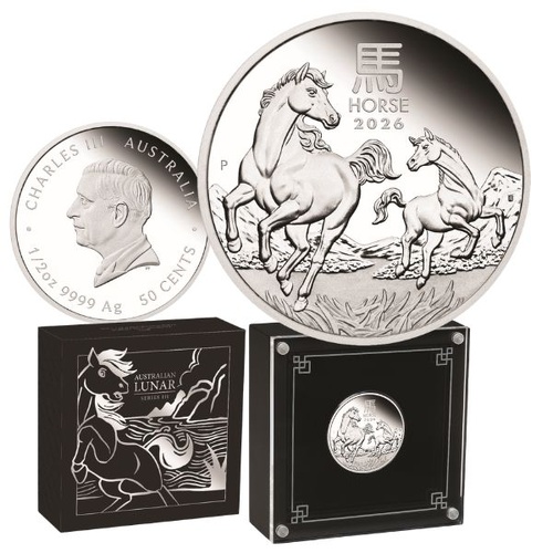 2026 50c Australian Lunar Series III Year of the Horse 1/2oz Silver Proof Coin