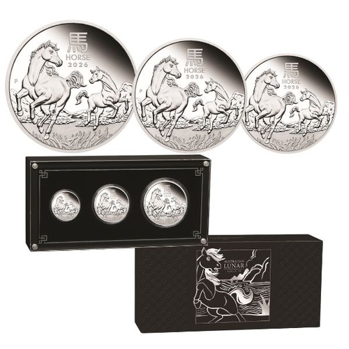 2026 Australian Lunar Series III Year of the Horse Silver Proof Three-Coin Set