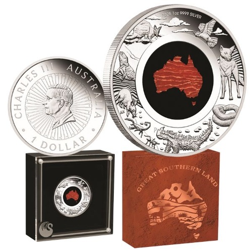 2025 $1 Great Southern Land Snakeskin Jasper 1oz Silver Proof Coin 
