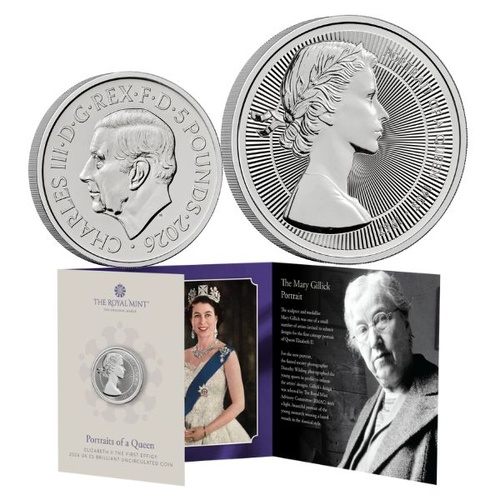 2025 £5 Portraits of Queen Elizabeth II - Mary Gillick Brilliant Uncirculated Coin