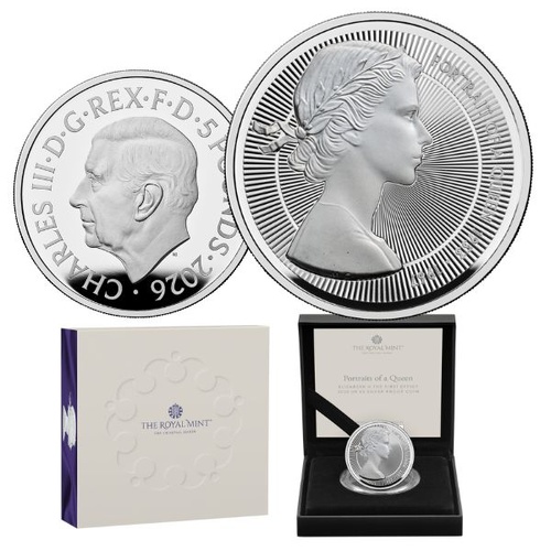 2025 £5 Portraits of Queen Elizabeth II - Mary Gillick Silver Proof Coin