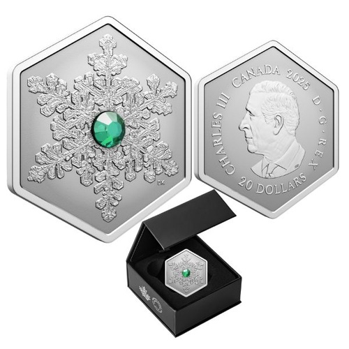 2025 $20  Snowflake 1 Oz Fine Silver Coin 