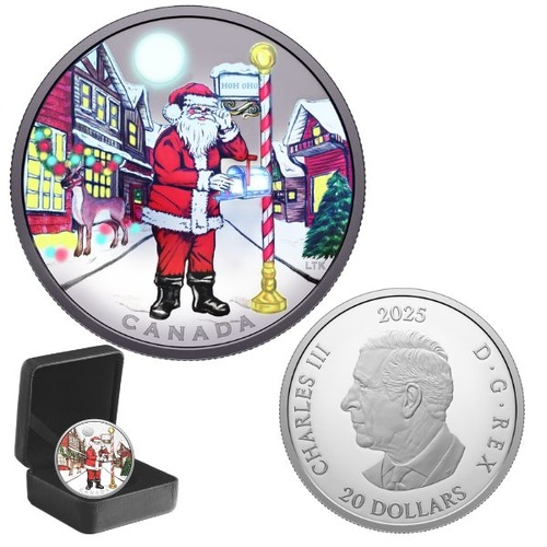 2025 $20 Dear Santa 1 Oz Fine Silver Proof Coin
