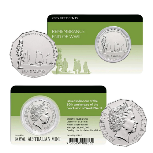 2005 50c End Of WWII Remembrance Coin Pack