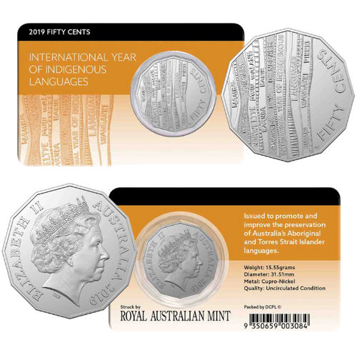2019 50c International Year of Indigenous Languages Cupro-Nickel Uncirculated Coin Pack