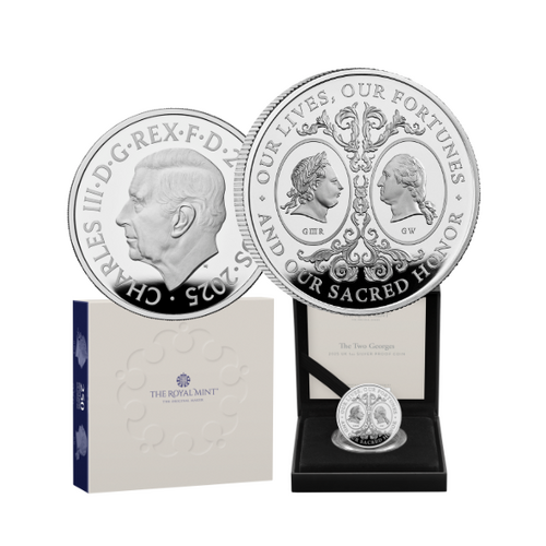 2025 £2 The Figureheads of the Revolution - The Two Georges 1oz Silver Proof Coin