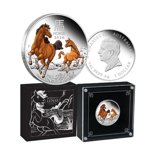 2026 $1 Year of the Horse - Australian Lunar Series III 1 Oz Coloured Silver Proof Coin
