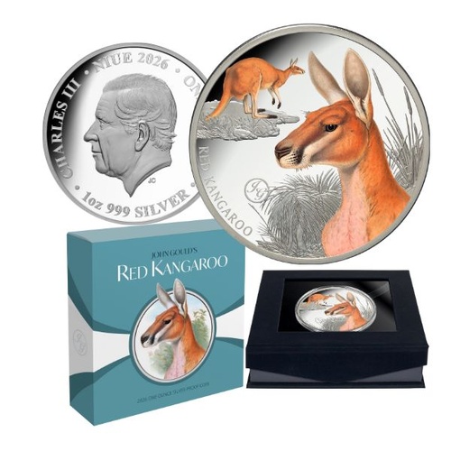 2026 $1 Red Kangaroo - Mammals Of Australia 1oz Coloured Silver Proof Coin