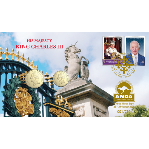 2025 His Majesty King Charles III Sydney ANDA Money Expo $1 & $2 Two Coin PNC