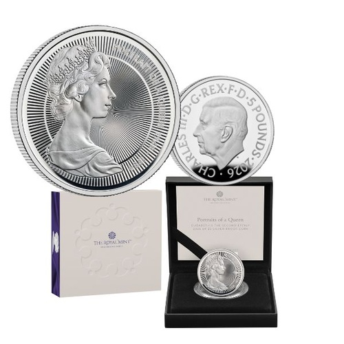 2025 £5 Portraits of Queen Elizabeth II - Mary Gillick Silver Proof Coin