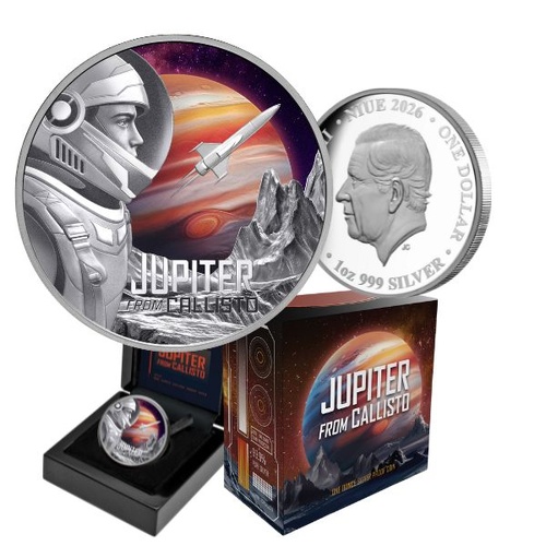 2026 $1 Jupiter from Callisto 1 Oz Coloured Silver Proof Coin