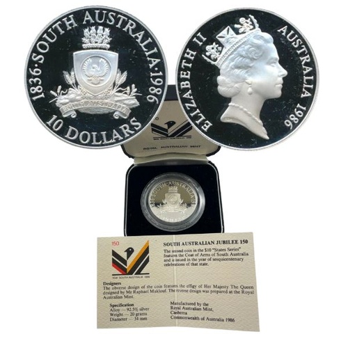 1986 $10 South Australia - State Series Silver Proof Coin